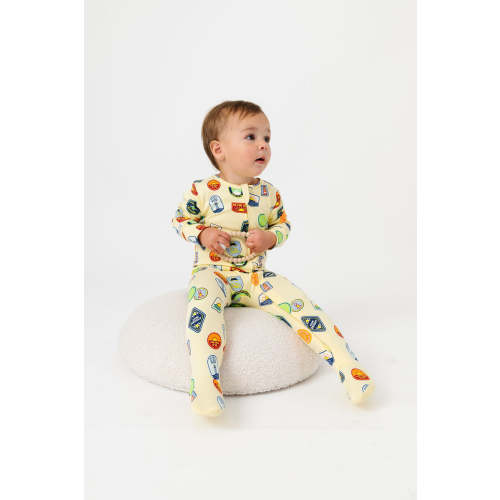 Be the Light Badges PJ Footed Onesie Cotton – Holy Pals