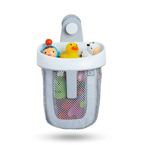 Munchkin Hanging Bath Toy Storage with Quick Drying Mesh, Grey - Bath Toy Scoop