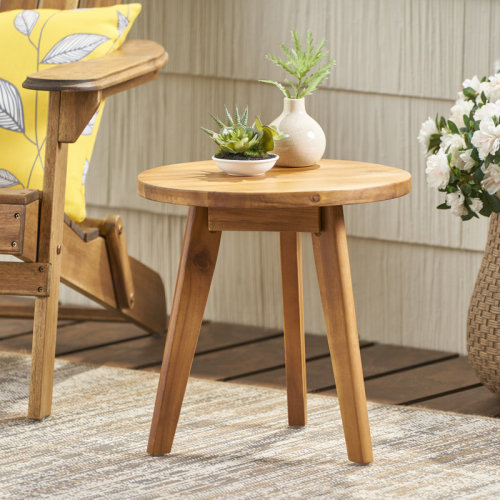 Wrought Studio™ Humphries Solid Wood 3 Legs End Table & Reviews | Wayfair