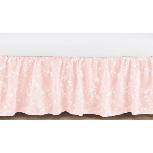 Sweet Jojo Designs Girl Baby Crib Bed Skirt Lace Collection Solid Blush Pink