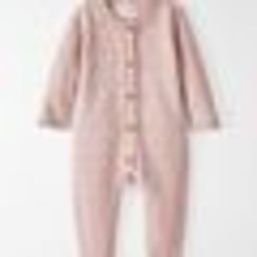Baby Girl Organic Cotton Sweater Knit Pointelle Jumpsuit - Pink