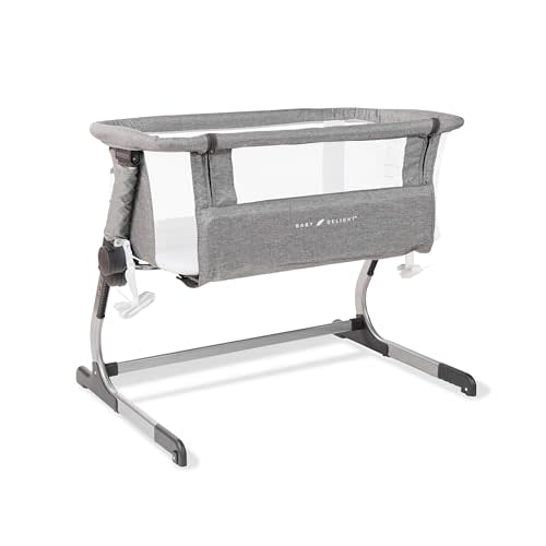 Baby Delight Beside Me Dreamer Bassinet | Bedside Sleeper | 6-Position Height Adjustment | Charcoal Tweed