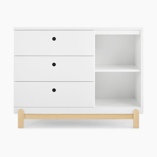 Delta Children Poppy 3 Drawer Dresser - Bianca White/Natural