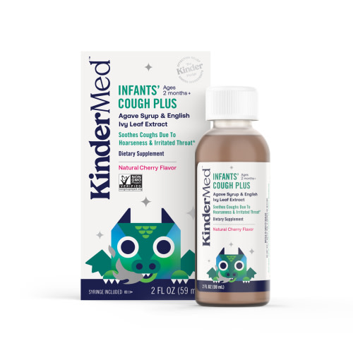 Kinderfarms KinderMed Infants' Cough Plus, Natural Cherry Flavor Syrup, 2 oz (59 ml)