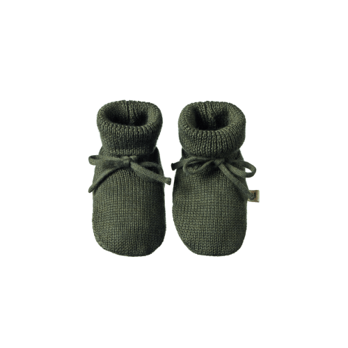 Merino Knit Drawstring Booties