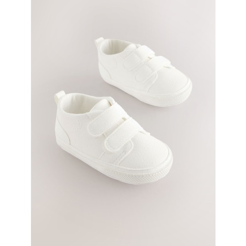 White Baby Two Strap Trainers (0-24mths)