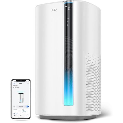 DREO Air Purifier for Home, HEPA Sleep Mode, AHAM VERIFIDE Air Purifiers for Bedroom, Pets, Smoke, Dust, Pollen & Odors, PM2.5 Monitor, Auto & Turbo Mode, 4 Speeds, Scent Diffuser, DR-HAP008(Dreo 338)