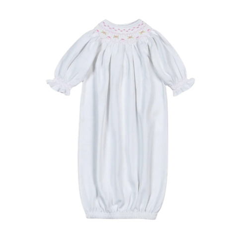 Sally White Smocked Newborn Gown