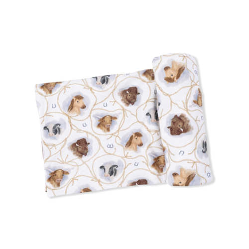 Farm Animals Rope Cameos Uni - Swaddle Blanket