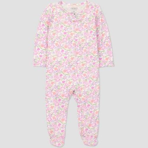 Carter's Just One You® Baby Girls' Comfy Soft Floral Sleep N' Play - Pink Floral 3M