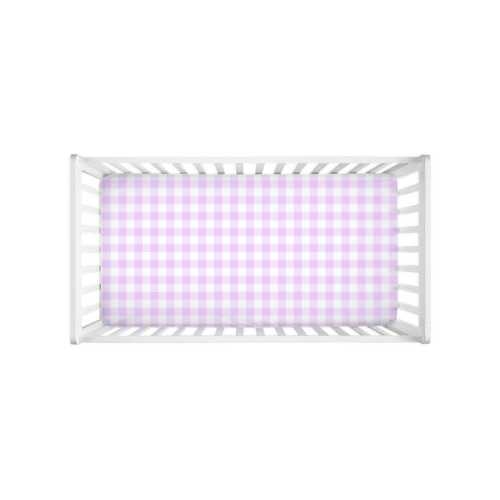 Lavender Gingham  Crib Sheets