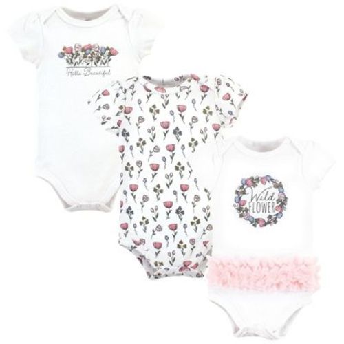 Hudson Baby Girls Cotton Bodysuits, Wild Flower Tutu