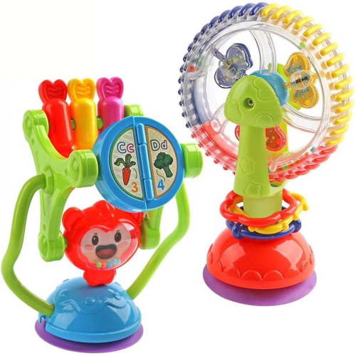 Baby rattles-baby toys 6-12 months old, baby high chair toys with suction cups, baby rattle activity balls, rattles, grab and rotate, crawling educational toys