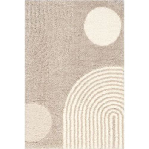 Nuloom Gloria Abstract Shag Indoor Area Rug, 5' x 7', Light Brown