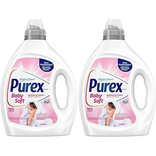Purex Baby Laundry Detergent Liquid,Ultra Concentrated,82.5 fl oz,165 Loads,Hypoallergenic,Dye Free,Gentle on Skin,(Pack of 2)
