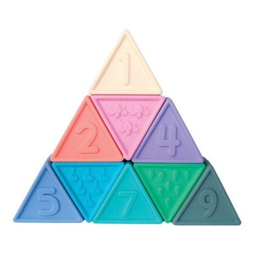 Jellystone Triblox Pastel Silicone Triangle Blocks - 9 Pieces