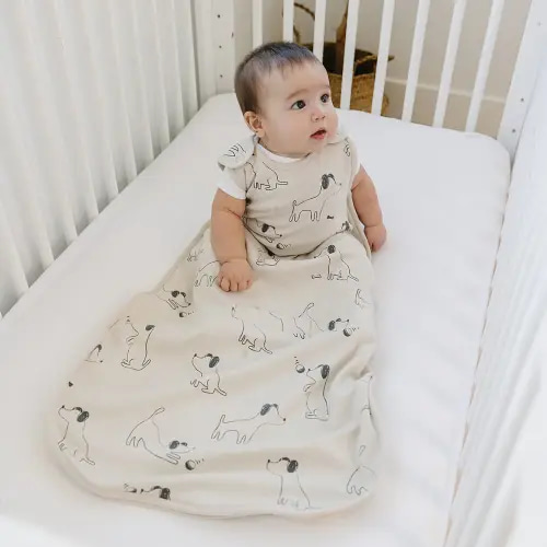Woolino 4 Season® Ultimate Baby Sleep Bag, Merino Wool & Organic Cotton, Puppy