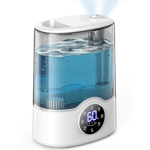Homvana Humidifier Large Room, 7L (807ft²) Smart Warm and Cool Mist, Top-Fill Humidifiers for Bedroom Baby Nursery Grow Tent, Auto Adapt Mist Quick Air Humidity Indoor, Easy to Clean, Quiet, Diffusers