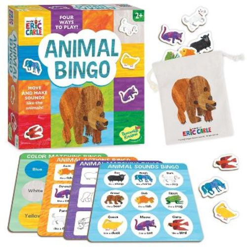 World of Eric Carle: Wooden Animal Bingo Game – Learn Animal Sounds, Colors & Matching – Preschool Game for Ages 2+