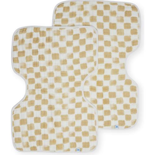 Cotton Muslin Burp Cloth 2 Pack - Adobe Checker