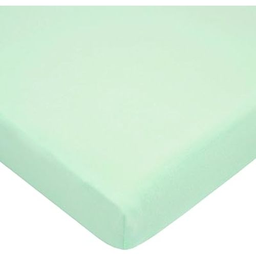 American Baby Company 100% Natural Cotton Fitted Mini Crib Sheet 38" x 24" - Soft & Breathable Small Nesting Portable Crib Sheet, Fits Pack N Play Mattresses, Mint, for Boys & Girls