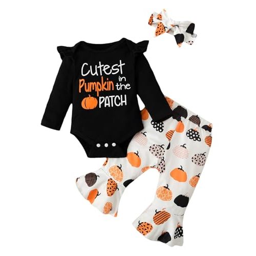 Detigee Baby Girl First Thanksgiving Outfit Thanksgiving Clothes Cutest Pumpkin in The Patch Girl Outfit