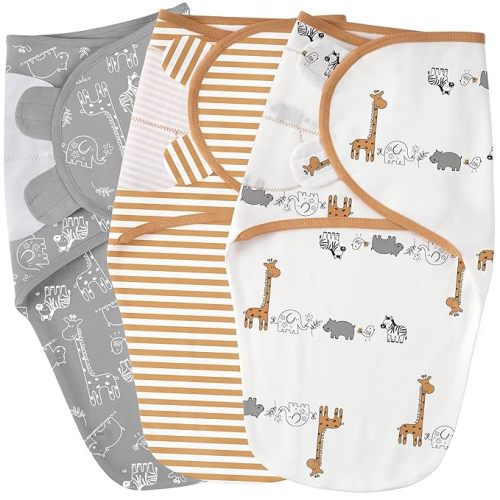 Yoofoss Baby Swaddles for Newborns 100% Organic Cotton, Adjustable Swaddle Sleep Sack 0-3 Months Newborn Swaddle Sack, Breathable Soft(Small)