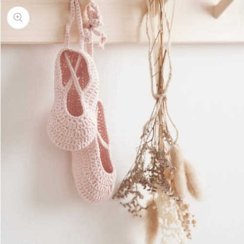 Pink Ballerina Hand Crocheted Baby Booties