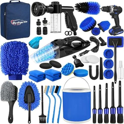 45Pcs Car Detailing Kit Detailing Brush Set Car Wash Cleaning Kit Blue