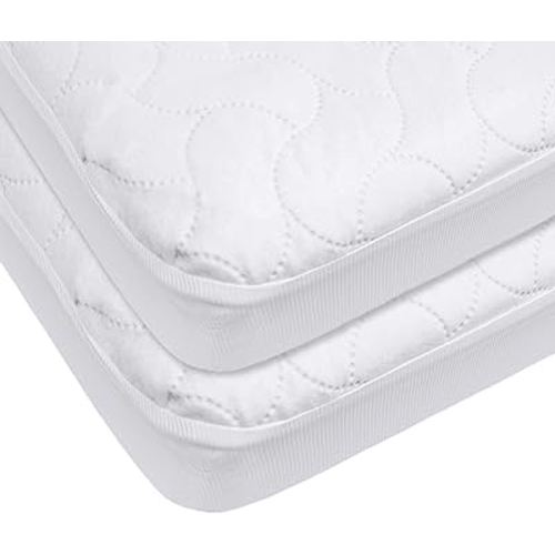 American Baby Company 2 Pack Waterproof Fitted Crib Mattress Protector 52" x 28" - Quilted, Noiseless, Ultra-Soft & Breathable Crib & Toddler Mattress Pad Cover