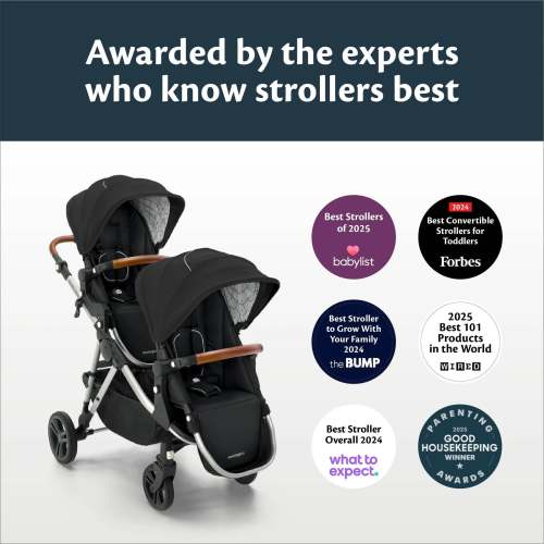 Single-To-Double Stroller 2.0 - Black Windowpane