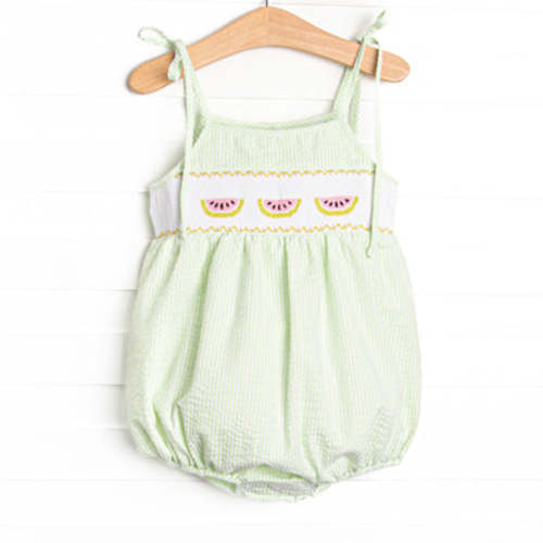 Seersucker Slices Smocked Bubble, Green – Stitchy Fish