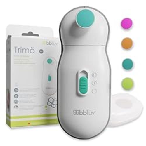 bblüv - Trimö - Baby Nail Trimmer Electric - Baby Nail File for Newborn and Toddler (0 to 12 Months+), Gentle and Quiet Fingernail and Toenail Clippers, Original Trimo Kit (Pack of 1)