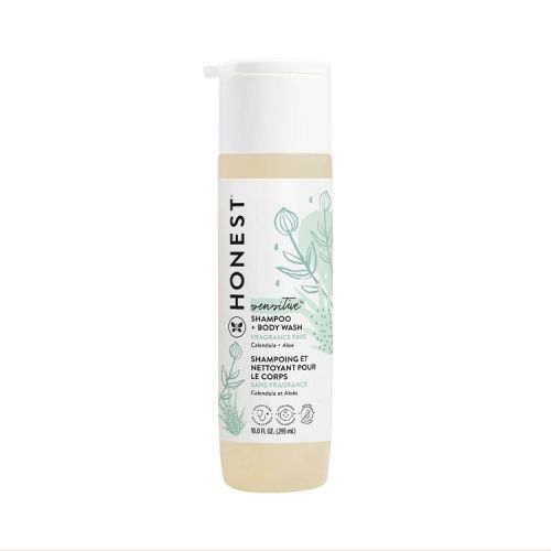 The Honest Company Sensitive Shampoo + Body Wash Fragrance Free - 10 fl oz: 2-In-1 Gel for All Hair Types, Daily Cleansing