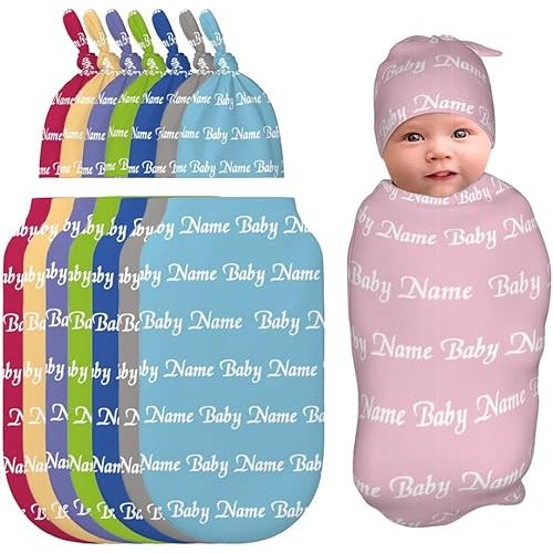 Personalized Blanket for Gifts,Baby Swaddle Blankets,Personalized Baby Girl Swaddle Blanket,Baby Blanket with Name,Baby Swaddle Blanket for Newborn Light Pink