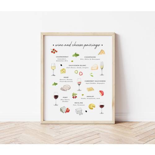 Wine and Cheese Pairing Sign, Wine Tasting Party Decoration, Home Wine Tasting Party, Cheese and Wine Bar Printable