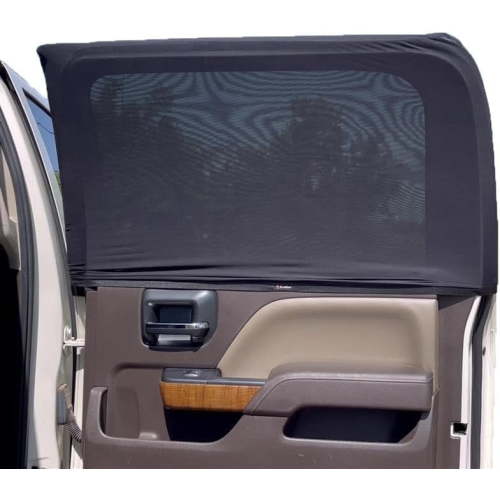 EcoNour Car Window Sun Shades 2 Pack, Stretchable Breathable Side Window Screens, UV Protection Privacy Cover XXL 48x26