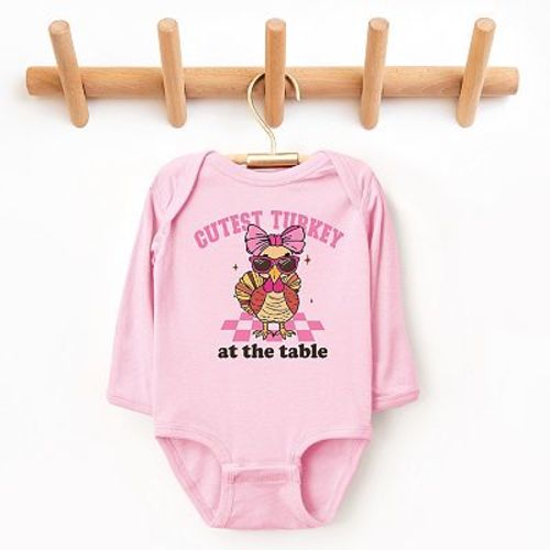 Cutest Turkey At The Table - Baby Long Sleeve Bodysuit