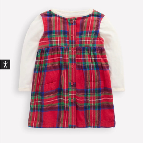 Woven Pinny Dress Set-Red Check | Boden USA