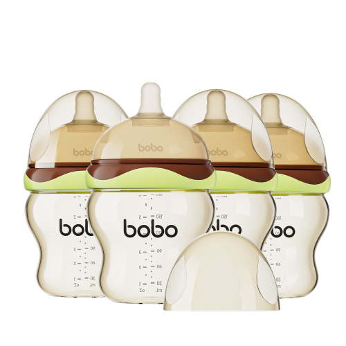 YOHKOH Newborn Baby Bottles - Wide Neck Bottles,Slow Nipple,Green, 6oz/180ml,4pk