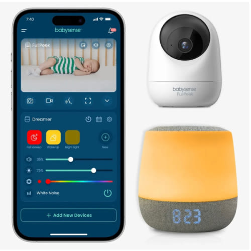 Babysense Travel Comfort Bundle: FullPeek 3MP HD WiFi Baby Monitor + D