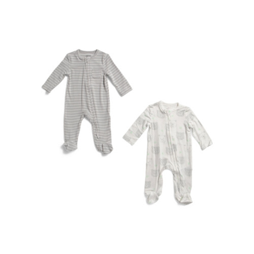 Newborn Boys 2pk Fuzzy Bears Footed Coveralls | Kids & Baby | TJ Maxx
