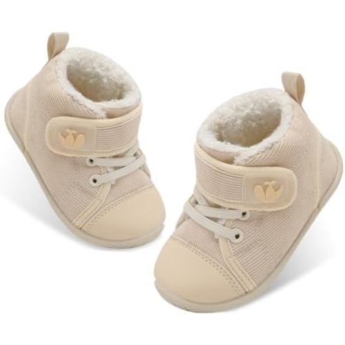 FEETCITY Baby Boots Boys Girls Infant Slippers Cozy Fleece Boots First Walking Shoes Warm Socks Newborn Crib Shoes