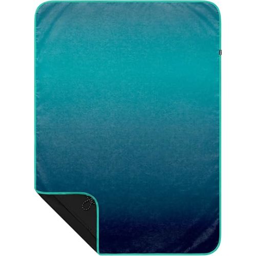 Rumpl Everywhere Mat, Waterproof Picnic Blanket and Ground Mat for Camping, Hiking, and Picnicking, 52x75 Inches, Ocean Fade