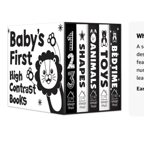 Baby’s First High-Contrast Books Boxed Set [Box Set of 5] - Age Group: 0+ / Black and White Tummy Time Books /Illustrated Board Book for Kids/Toddlers / (High Contrast Board Books)