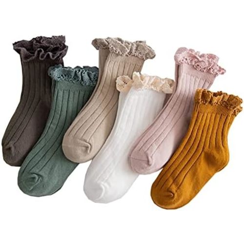Little Girls Vintage Ruffle Ankle Lace Socks Toddler Girl Boot Socks