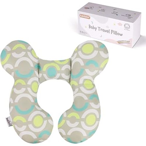 KAKIBLIN Baby Travel Pillow, Baby Neck Pillow Babies Head Support for Car Seat, Babies Neck Support Pillows for Car Seat,Pushchair, Circle