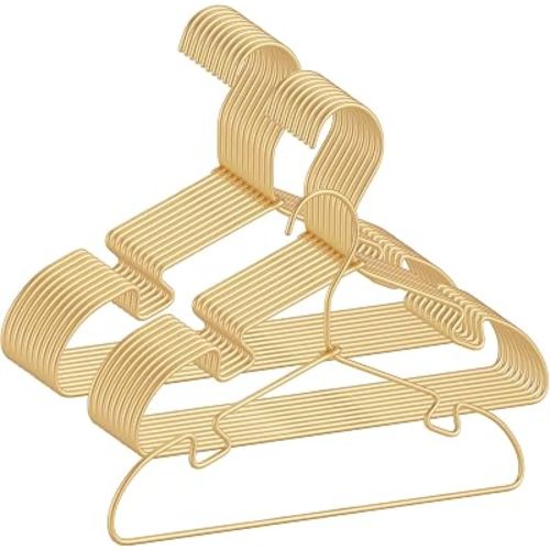 20 Pack Baby Hangers - 12.6 Inch Aluminum Non-Slip Kids Hangers for Nursery Child Clothing, Small Children, for Pants Coats Skirts (Gold)