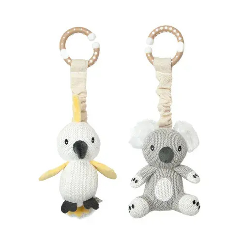 Living Textiles Australiana Stroller Toys Cockatoo & Koala | Baby Bunting AU
