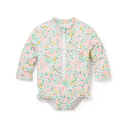 Baby White Ditsy Floral Baby Recycled Ditsy Floral Rash Guard Swimsuit by Janie and Jack